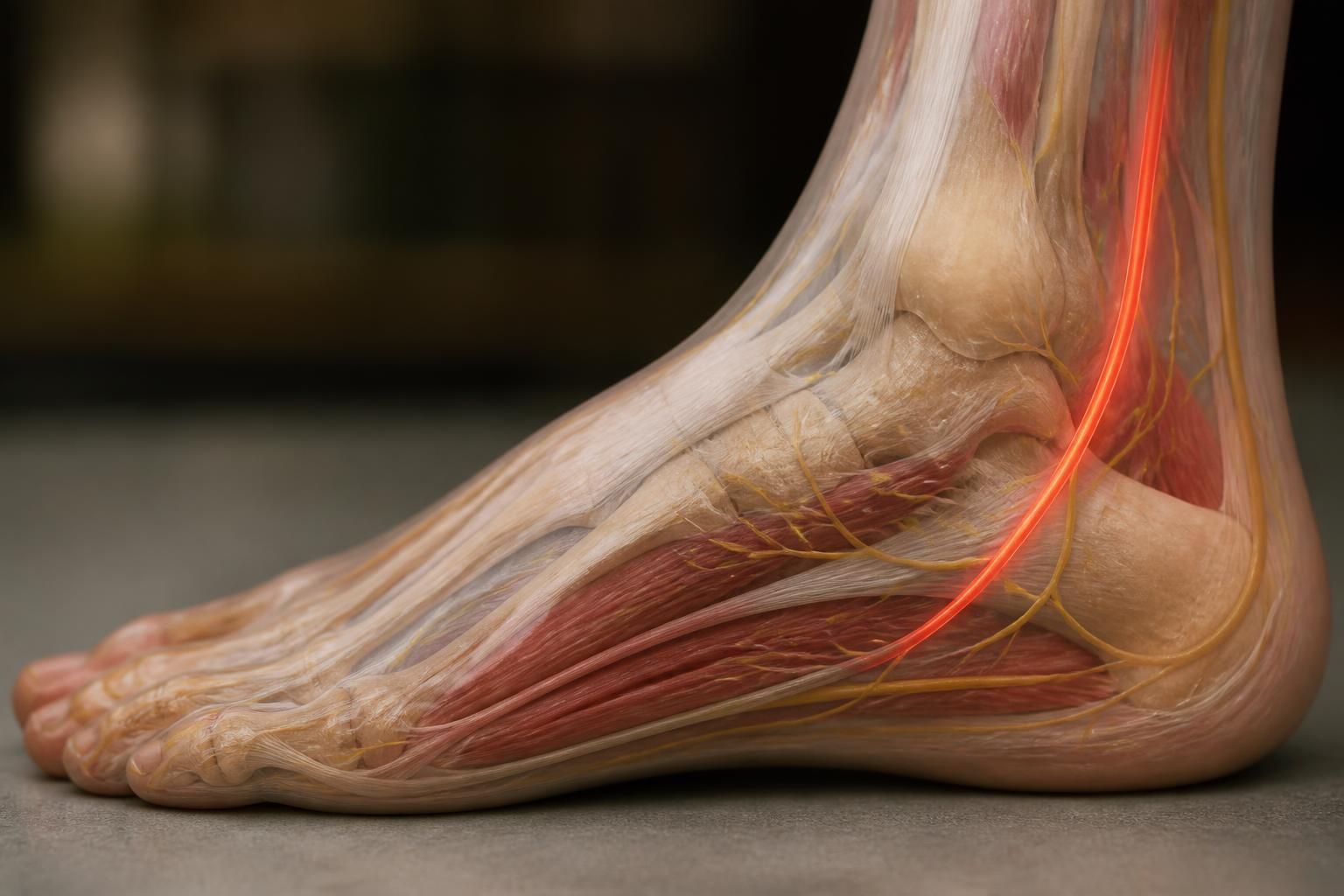 découvrez comment le nerf sural influence la douleur latérale du pied, ses causes, symptômes et solutions pour un soulagement efficace.